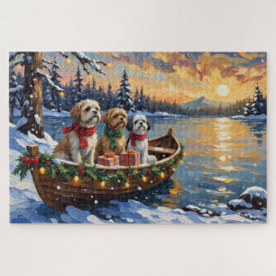 Shih Tzu Weihnachtsboot Urlaub Puzzle