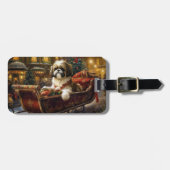 Shih Tzu Weihnachtsfeiertag Gepäckanhänger (Vorderseite horizontal)