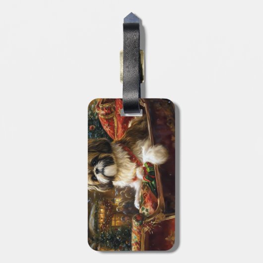 Shih Tzu Weihnachtsfeiertag Gepäckanhänger (Rückseite vertikal)