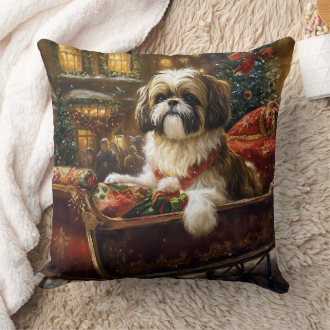 Shih Tzu Weihnachtsfeiertag Kissen (Decke)