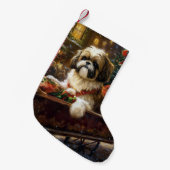 Shih Tzu Weihnachtsfeiertag Kleiner Weihnachtsstrumpf (Vorderansicht (hängend))