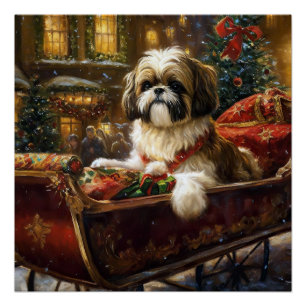 Shih Tzu Weihnachtsfeiertag Poster