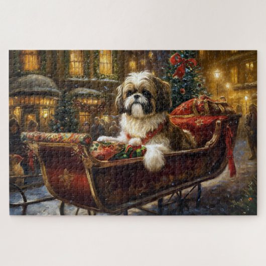 Shih Tzu Weihnachtsfeiertag Puzzle (Horizontal)