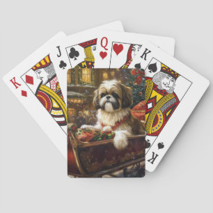 Shih Tzu Weihnachtsfeiertag Spielkarten