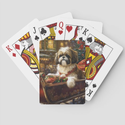 Shih Tzu Weihnachtsfeiertag Spielkarten (Rückseite)