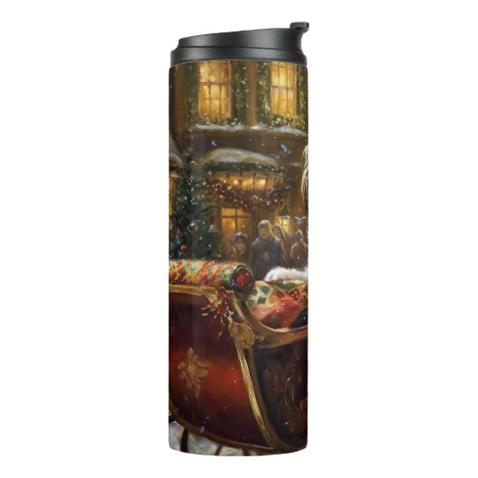 Shih Tzu Weihnachtsfeiertag Thermosbecher (Nach links gedreht)