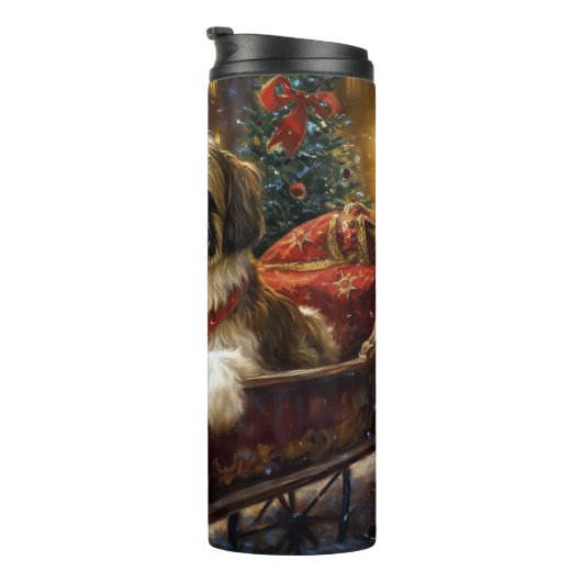 Shih Tzu Weihnachtsfeiertag Thermosbecher (Nach rechts gedreht)
