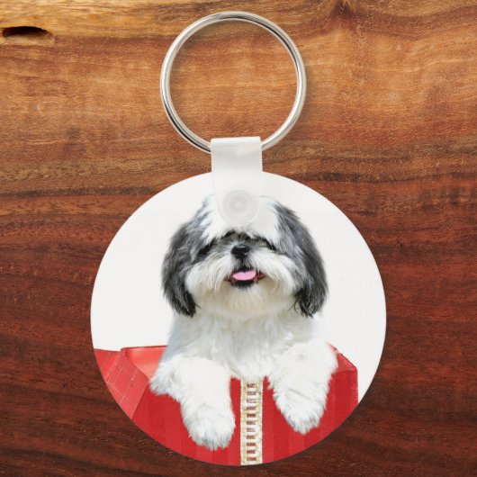 Shih Tzu Weihnachtsgeschenk Schlüsselanhänger (Vorderseite)