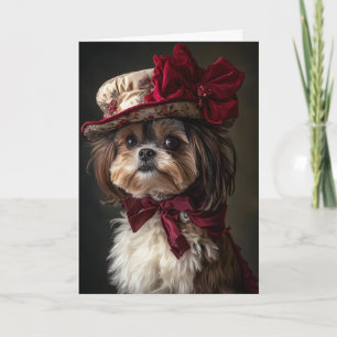 Shih Tzu Weihnachtskarte Elegante viktorianische H Feiertagskarte