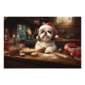 Shih Tzu Weihnachtskochen Feiertage Fotodruck (Vorne)