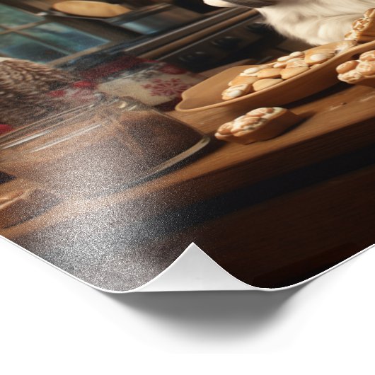 Shih Tzu Weihnachtskochen Feiertage Fotodruck (Ecke)