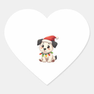 Shih Tzu Weihnachtsmann Weihnachtsbaum Lichter Xma Herz-Aufkleber