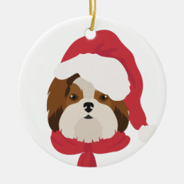 Shih Tzu Weihnachtsschmuck. Schneeflocke Dekoratio Keramik Ornament