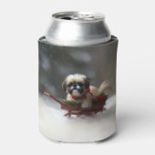 Shih Tzu Weihnachtsschnee Winter Dosenkühler (Kanne Vorderseite)