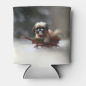 Shih Tzu Weihnachtsschnee Winter Dosenkühler (Vorderseite)