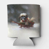 Shih Tzu Weihnachtsschnee Winter Dosenkühler (Rückseite)