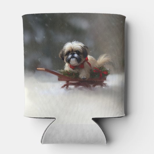 Shih Tzu Weihnachtsschnee Winter Dosenkühler (Rückseite)