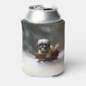 Shih Tzu Weihnachtsschnee Winter Dosenkühler (Kanne Rückseite)