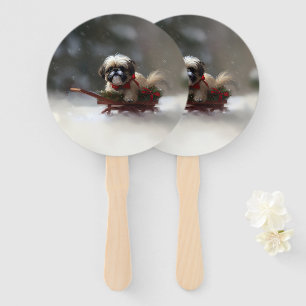 Shih Tzu Weihnachtsschnee Winter Fächer