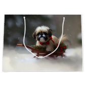 Shih Tzu Weihnachtsschnee Winter Große Geschenktüte (Vorderseite)