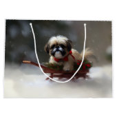Shih Tzu Weihnachtsschnee Winter Große Geschenktüte (Rückseite)