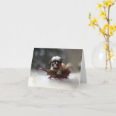 Shih Tzu Weihnachtsschnee Winter Karte (Gelbe Blume)