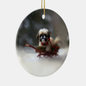 Shih Tzu Weihnachtsschnee Winter Keramik Ornament (Rechts)