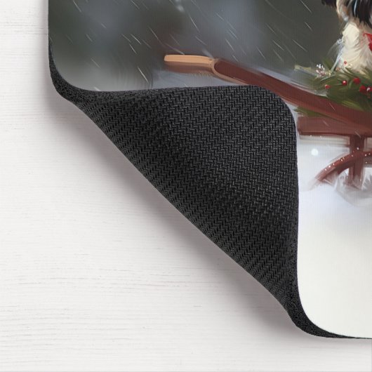 Shih Tzu Weihnachtsschnee Winter Mousepad (Ecke)