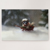 Shih Tzu Weihnachtsschnee Winter Puzzle (Horizontal)