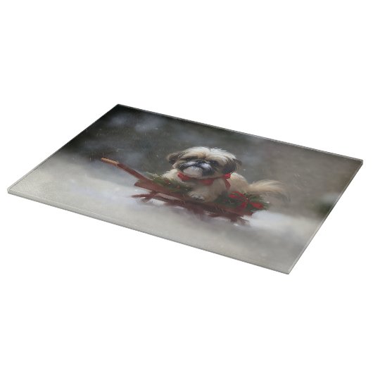 Shih Tzu Weihnachtsschnee Winter Schneidebrett (Ecke)