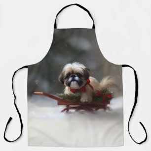 Shih Tzu Weihnachtsschnee Winter Schürze