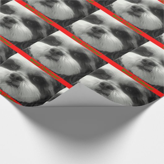 Shih tzu Weihnachtsverpackung Geschenkpapier (Ecke)