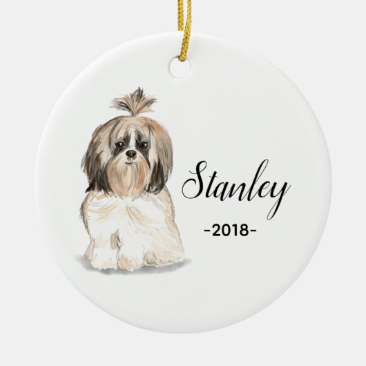 Shih tzu Weihnachtsverzierung Keramik Ornament (Vorne)