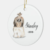 Shih tzu Weihnachtsverzierung Keramik Ornament (Links)