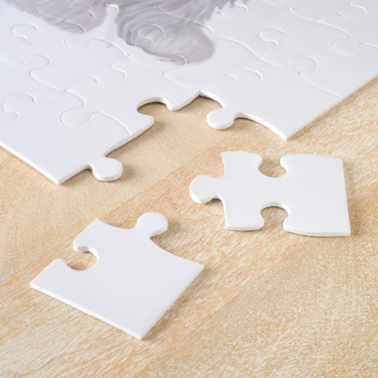 Shih Tzu - Weiß mit Grau-tan Puzzle (Seite)