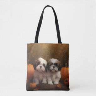 Shih Tzu Welpe Herbstfreude Kürbis  Tasche
