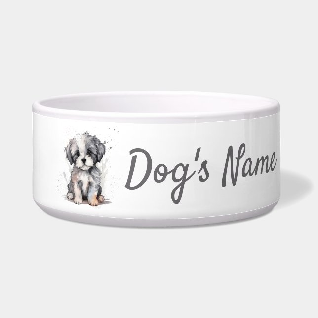 Shih Tzu Welpe Keramik Pet Bowl Napf (Vorderseite)