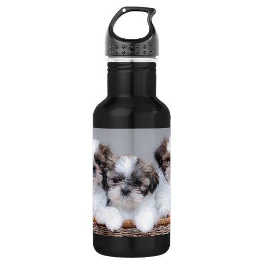 Shih Tzu Welpen Edelstahlflasche (Vorderseite)