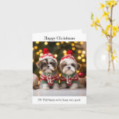 Shih Tzu Welppies Weihnachtskarte Karte (Gelbe Blume)