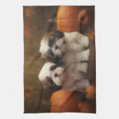 Shih Tzu Welppy Autumn Delight Pumpkin Geschirrtuch (Vertikal)