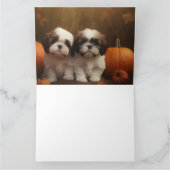 Shih Tzu Welppy Autumn Delight Pumpkin Karte (Innenseite)