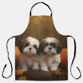 Shih Tzu Welppy Autumn Delight Pumpkin Schürze (Vorderseite)