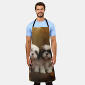 Shih Tzu Welppy Autumn Delight Pumpkin Schürze (Getragen)