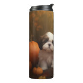 Shih Tzu Welppy Autumn Delight Pumpkin Thermosbecher (Nach links gedreht)