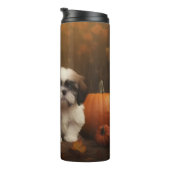 Shih Tzu Welppy Autumn Delight Pumpkin Thermosbecher (Nach rechts gedreht)