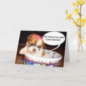 Shih Tzu Welppy Birthday Card Karte (Gelbe Blume)