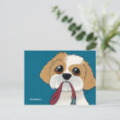 Shih Tzu Welppy danke Ihnen, Postkarte (Stehend Vorderseite)