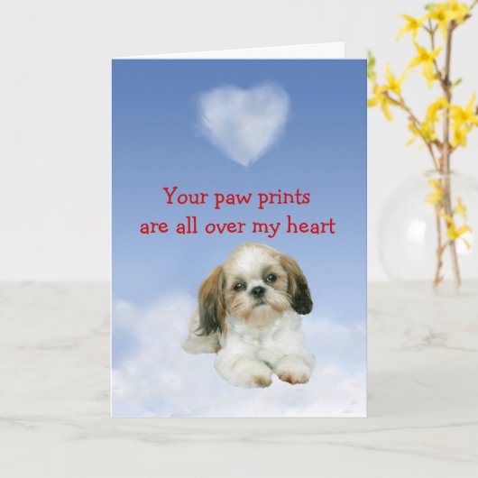 Shih Tzu Welppy-Liebe Karte (Gelbe Blume)