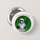 Shih Tzu Weltfrieden - Button (Vorne & Hinten)