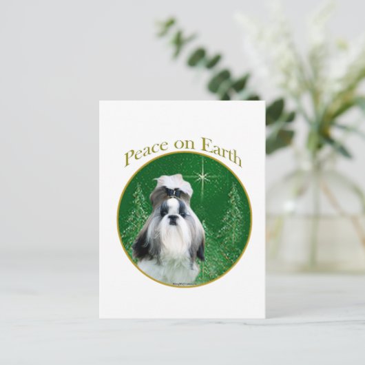 Shih Tzu Weltfrieden Postkarte (Stehend Vorderseite)